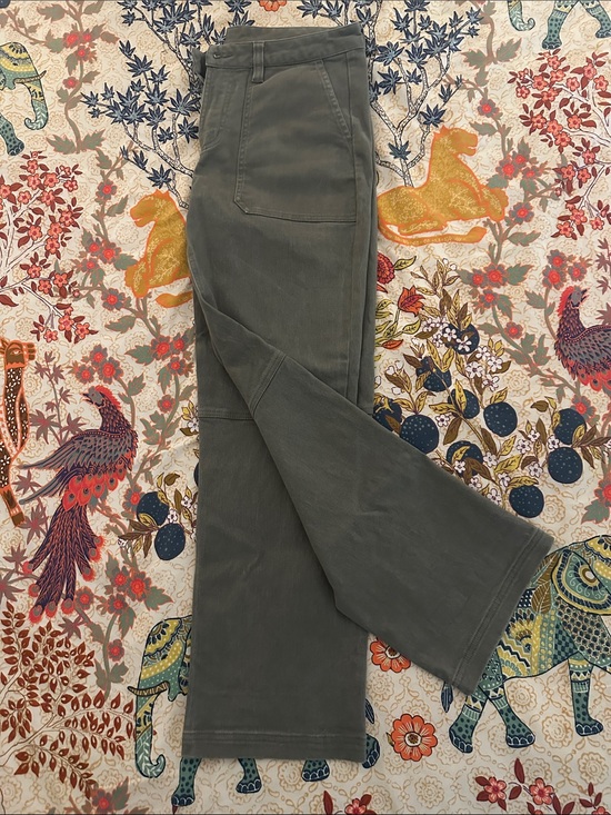 Free Fly Apparel Denim - Free Fly Apparel Olive Green Wide-Leg Jeans
